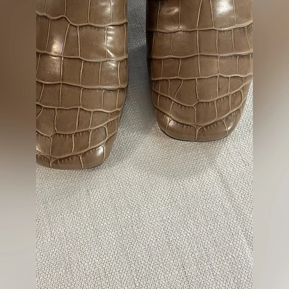 Sam Edelman Brown Codie Croc-Embossed Ankle Boots Size 7M
